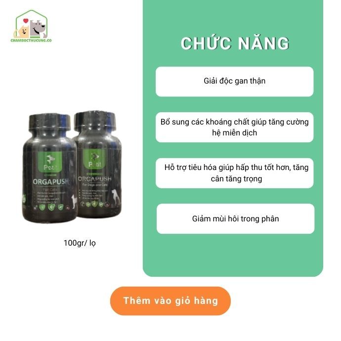  Bột Dinh Dưỡng Orgapush 5in1 Cho Mèo 100gr 