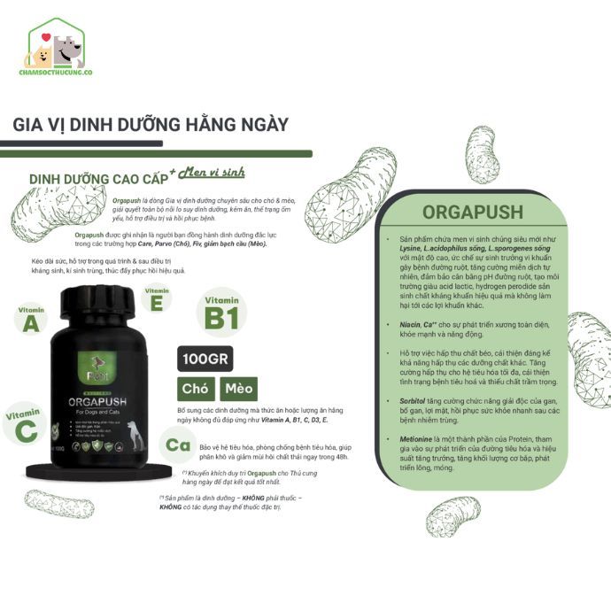  Gia Vị Dinh Dưỡng Orgapush 5in1 Cho Chó 100gr 