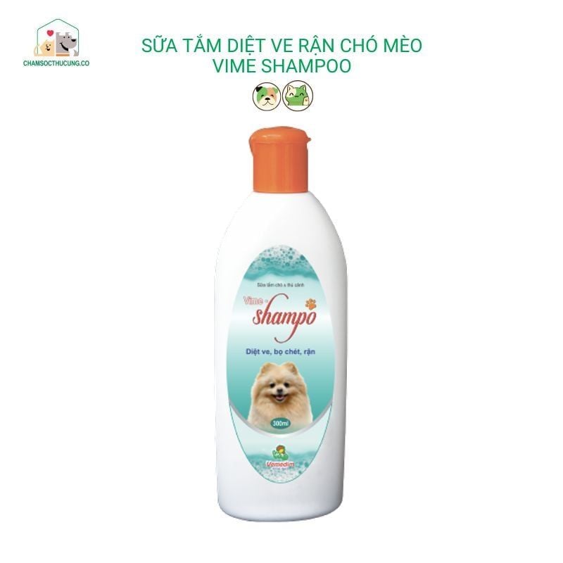  Sữa Tắm Diệt Ve Rận Bọ Chét Chó Mèo Vime Shampoo Vemedim 300ml 