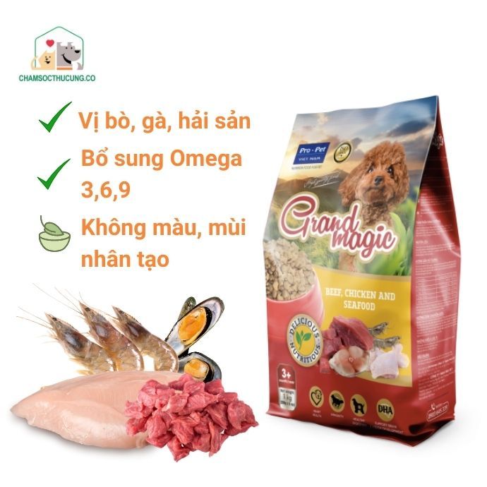  Thức Ăn Dinh Dưỡng Cao Cấp Cho Chó Pro-Pet GrandMagic-Túi 1kg 