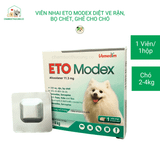  Viên Nhai ETO Modex Diệt Ve Rận, Bọ Chét, Ghẻ Cho Chó- Vemedim- Hộp 1 Viên 