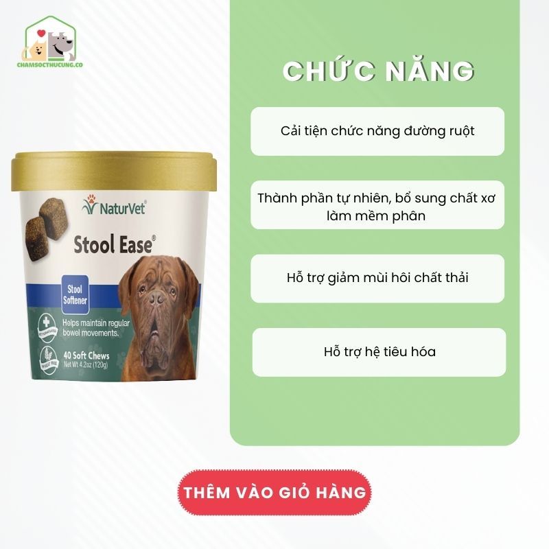  [Hàng Mỹ] Viên Nhai Ngăn Ngừa Táo Bón Ở Chó NaturVet-ORDER 