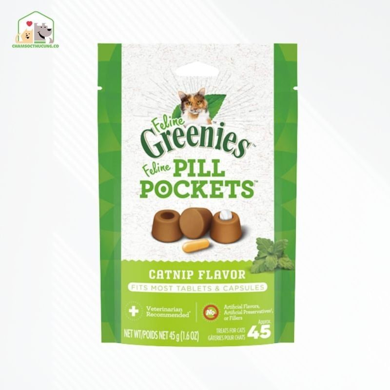  [Hàng Mỹ] Viên Nhai Pill Pocket Cho Mèo- Greenies- 45 viên- Order 