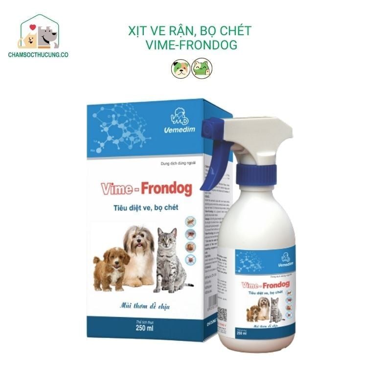  Dung Dịch Xịt Ve Rận Bọ Chét Trên Chó Mèo Vime Frondog 250ml 