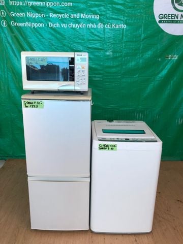 Set tủ lạnh, máy giặt, lò vi sóng G4061C (set of fridge, washing machine, and microwave) 