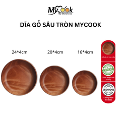  Dĩa gỗ tròn lòng sâu MyCook 