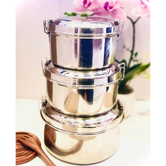  圓雙層便當盒(#430) 