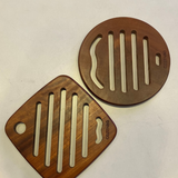  熱帶魚原木圓鍋墊 