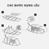  Blackdog BD-ZP006 Lều cắm trại 3-4 người Glamping Tunnel Tent 