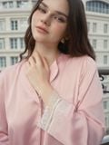  Set pijama dài ELLE Pandemos phối ren mềm mại, dáng suông thanh lịch LD2505 