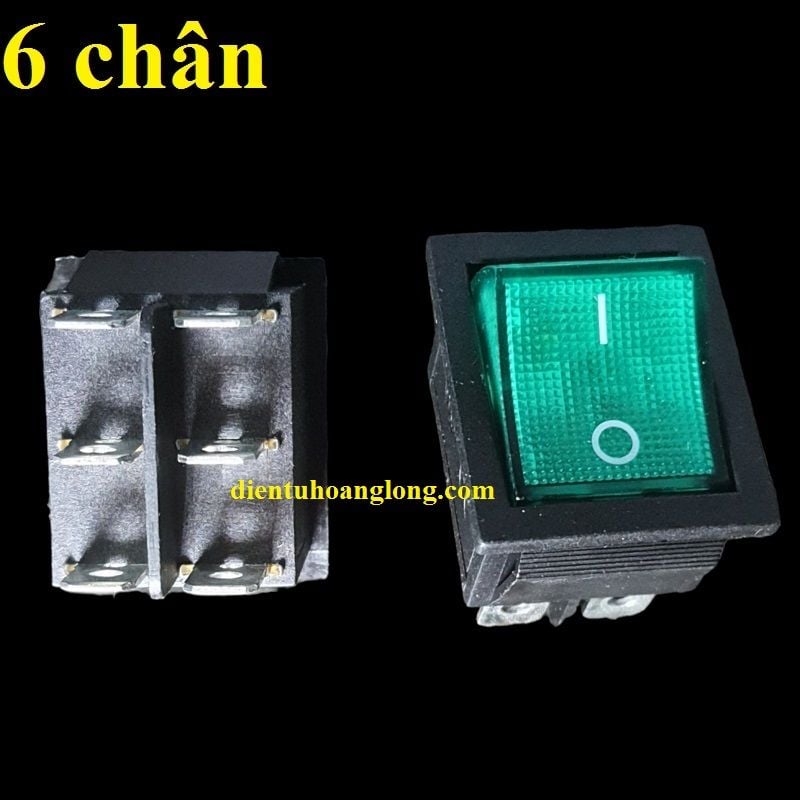 Công tắt XANH 6 chân 20A (202 - 2 nấc)