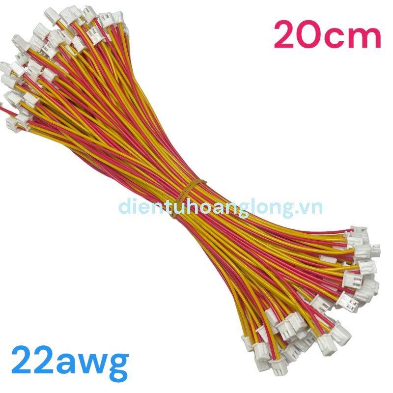 100 dây 22AWG 2 sợi 2 đầu 20cm