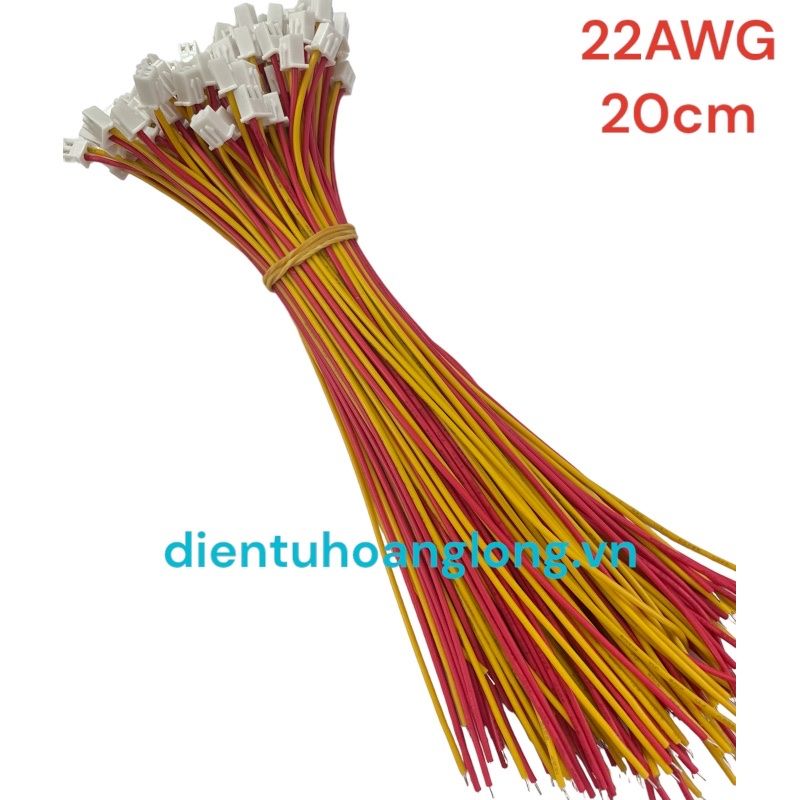 100 dây 22AWG 2 sợi 1 đầu 20cm