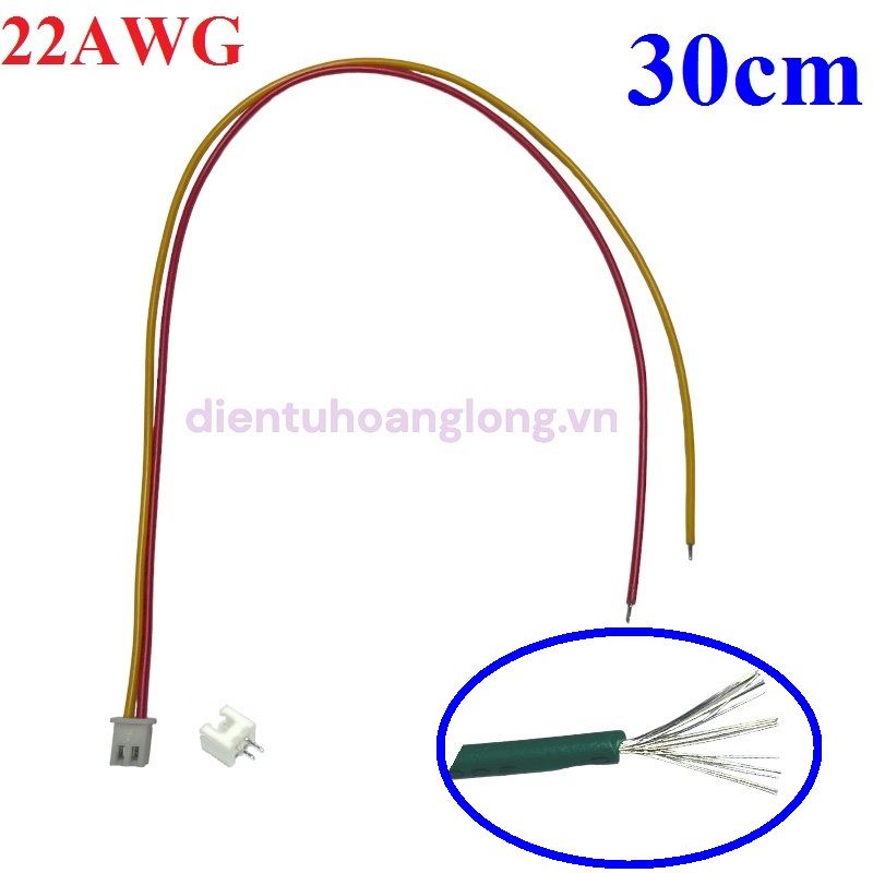 Dây 22AWG 2 sợi 1 đầu 30cm (10 sợi)