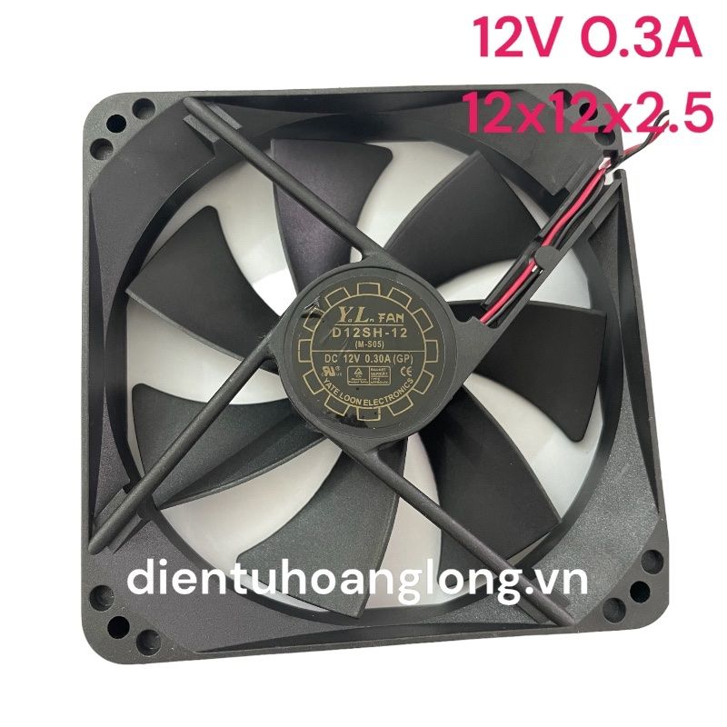 Quạt 12 x12x2.5 (0.3A -12V) tháo máy