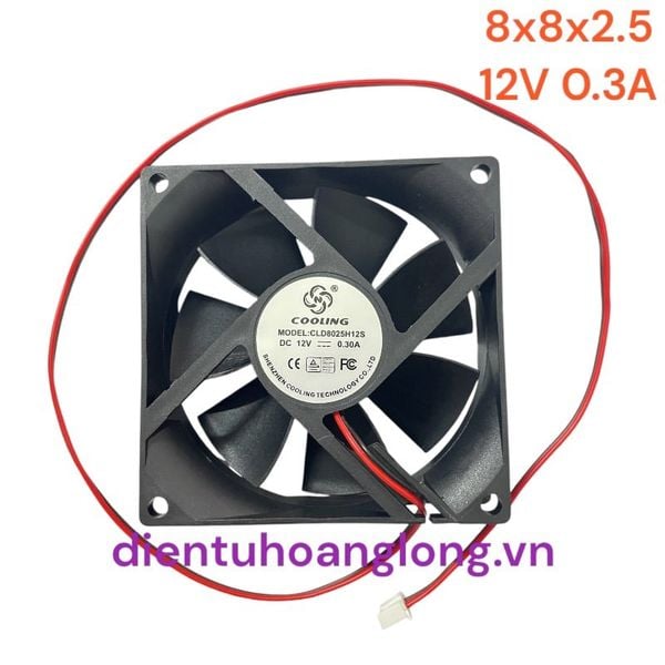  100 Quạt 8825 ( 12V - 0.3A đen) mới 