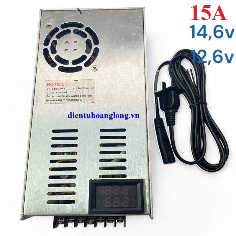 Sạc PIN 15A MEANWELL tháo máy Đài Loan 3S - 4S (có hiển thị dòng - áp)