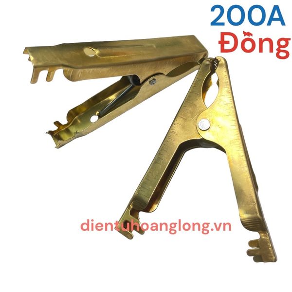  Kẹp 200A đồng nguyên chất (đỏ + đen) 