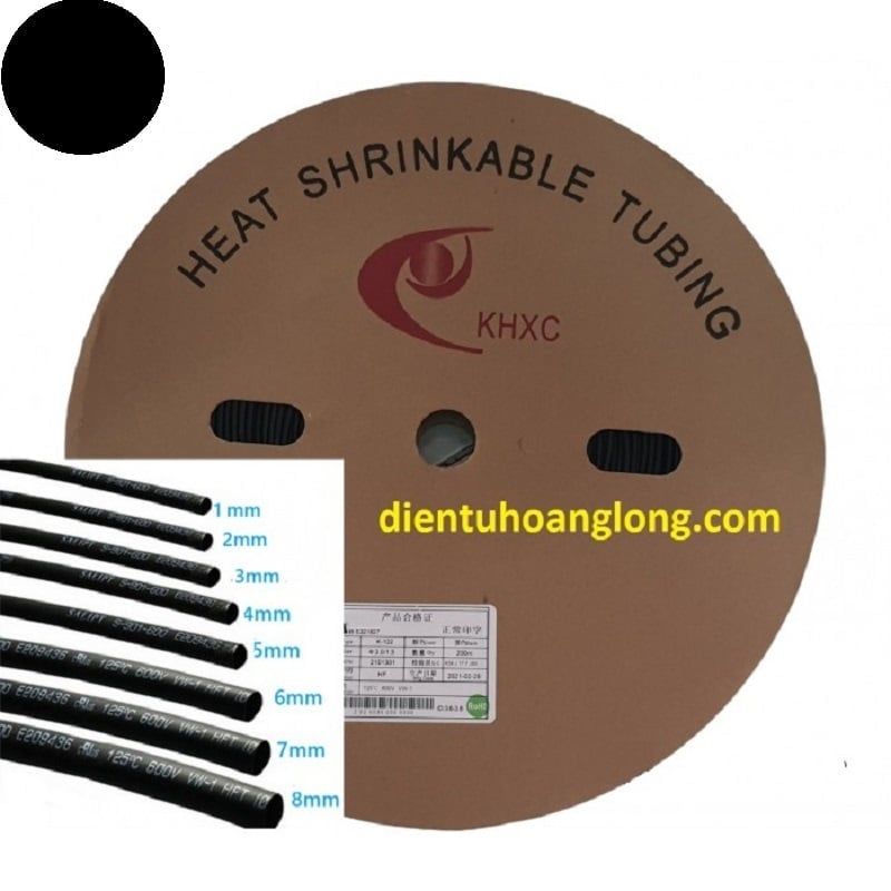 Cuộn gen co nhiệt đen 12mm