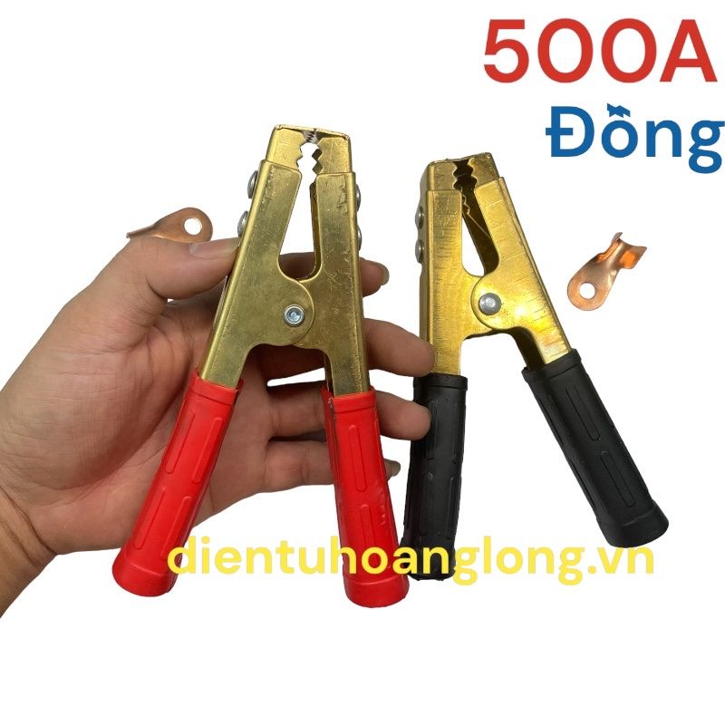 Kẹp 500A đồng nguyên chất (đỏ + đen)