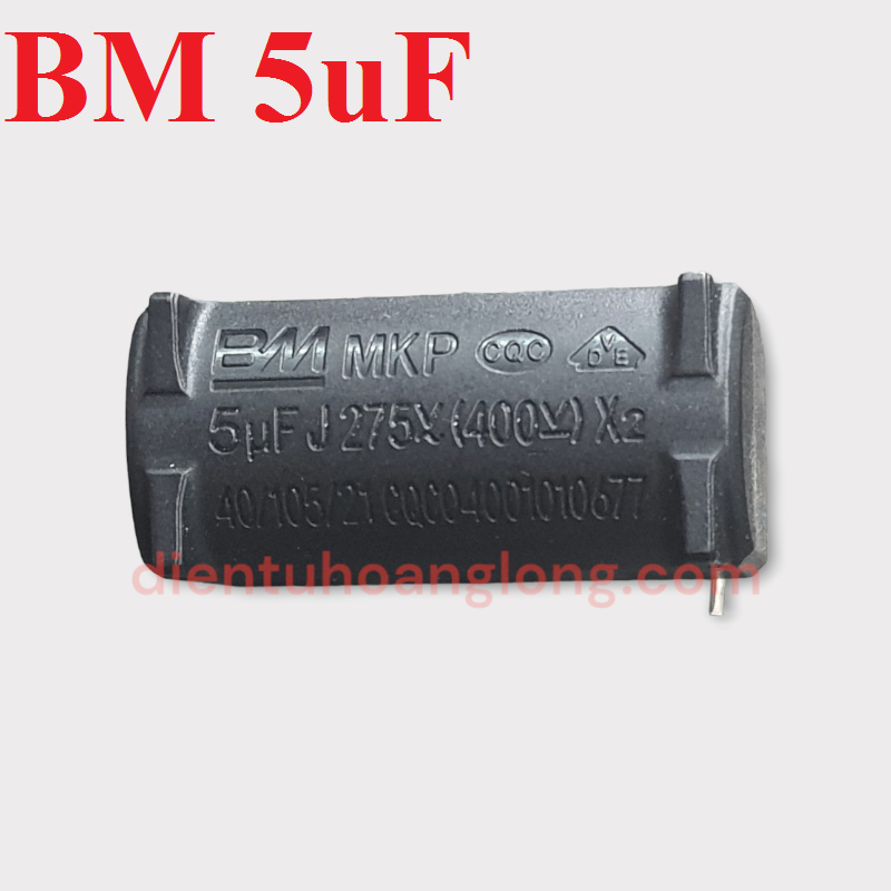 Tụ bếp từ đứng BM xanh 5uF 275V