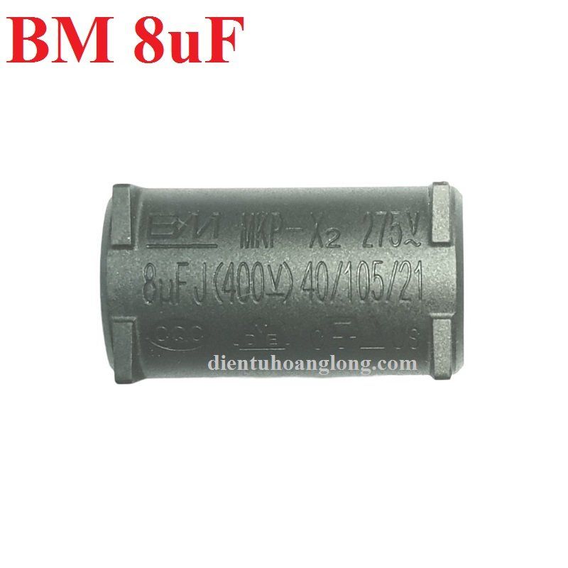 Tụ BM đứng 8uF 275V (Xanh & đen)