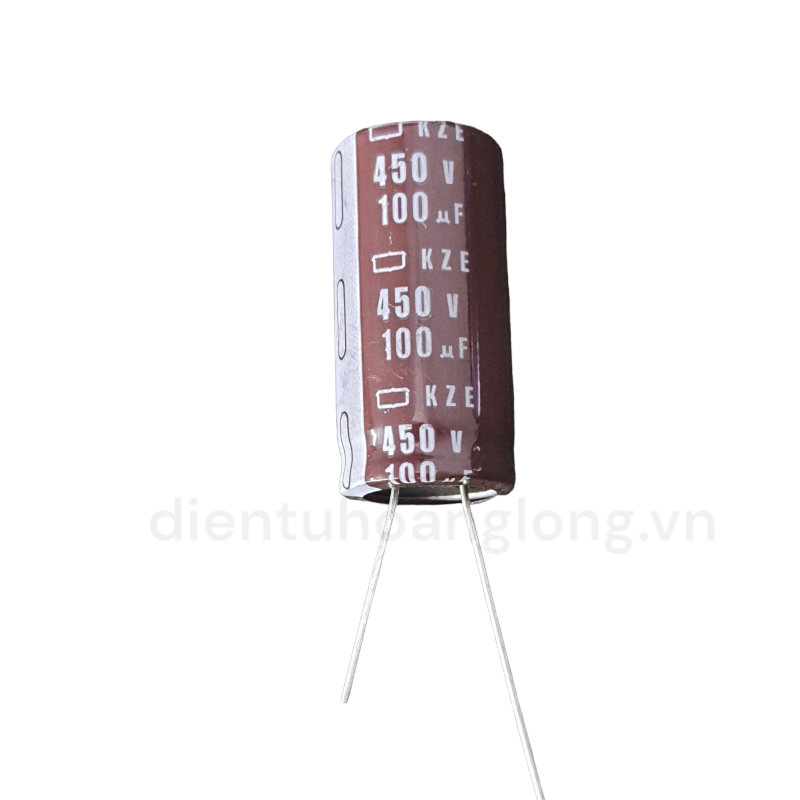 Tụ 100uF - 450V chân mềm NÂU mới (18x35)