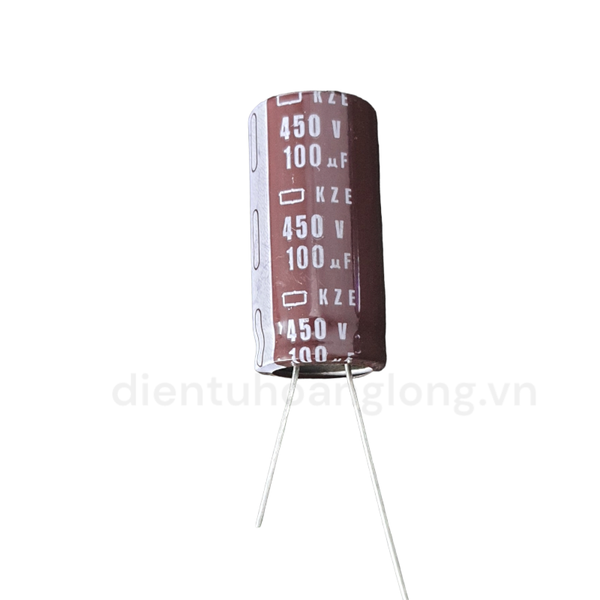  Tụ 100uF - 450V chân mềm NÂU mới (18x35) 