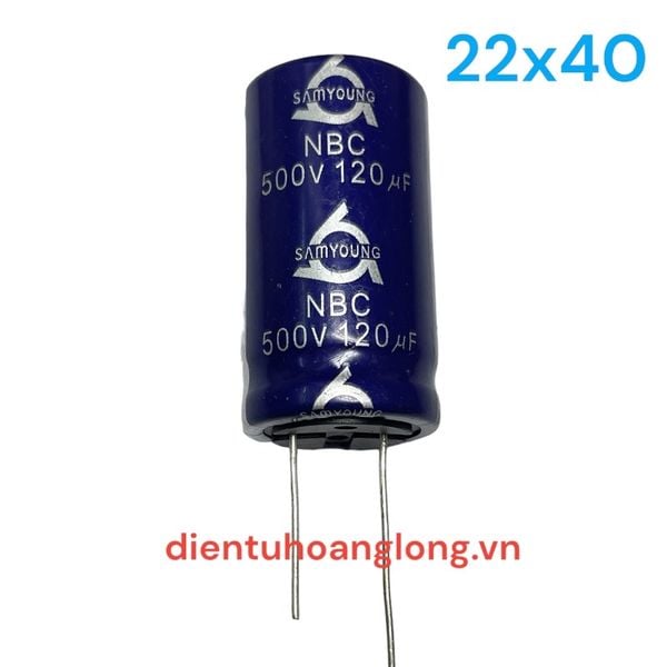  120uF - 500V SAMYOUNG mới chân mềm (20x40) 