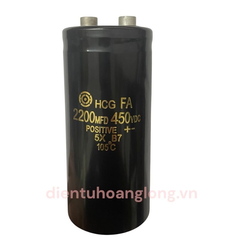 Tụ 2200uF - 450V đầu vít (50X110) tháo máy