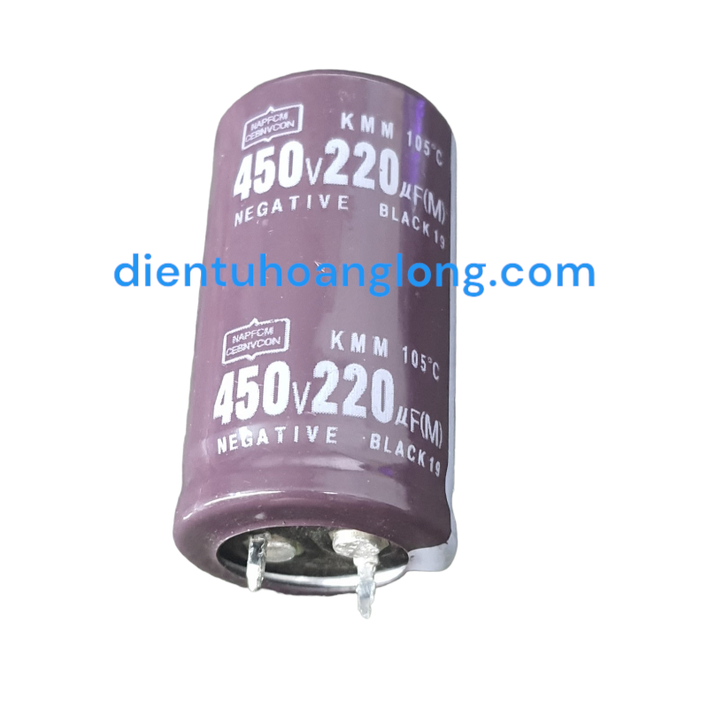 Tụ 220uF 450V chân cứng nâu/đen (22x45)