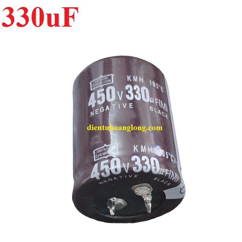 Tụ 330uF-450V chân cứng nâu/đen (30x40)