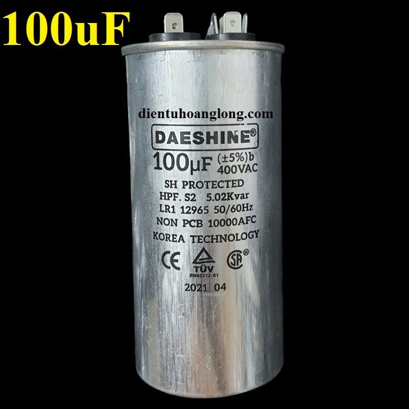 Tụ nhôm DAESHINE 100uF 400V