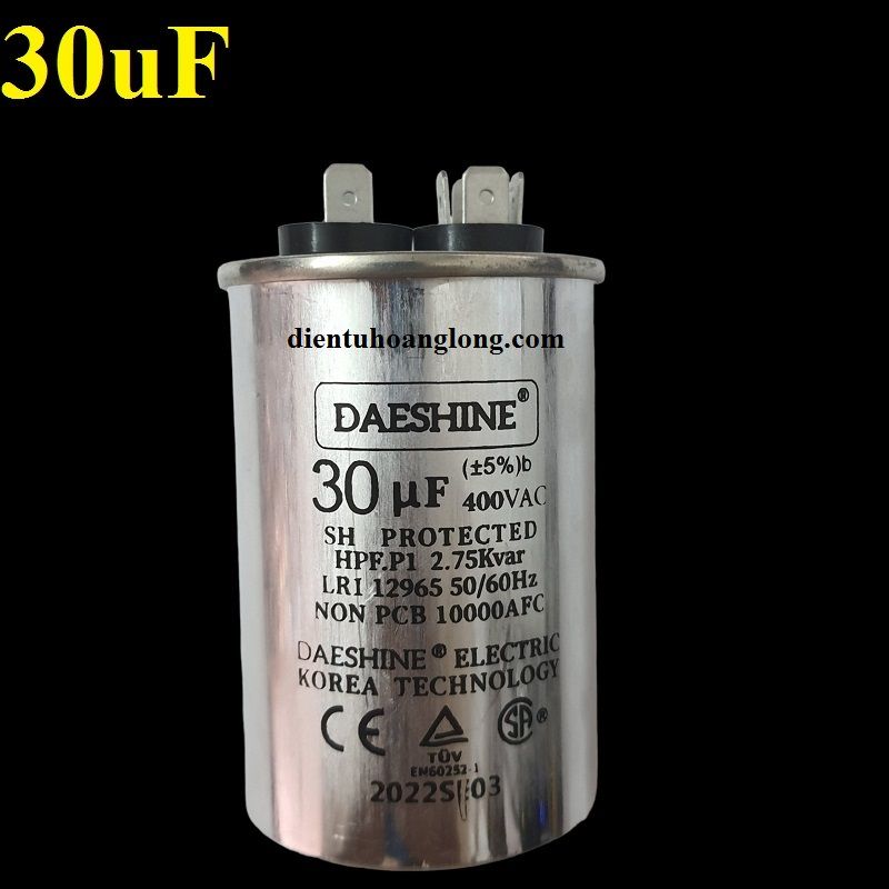 Tụ nhôm DAESHINE 30uF 400V