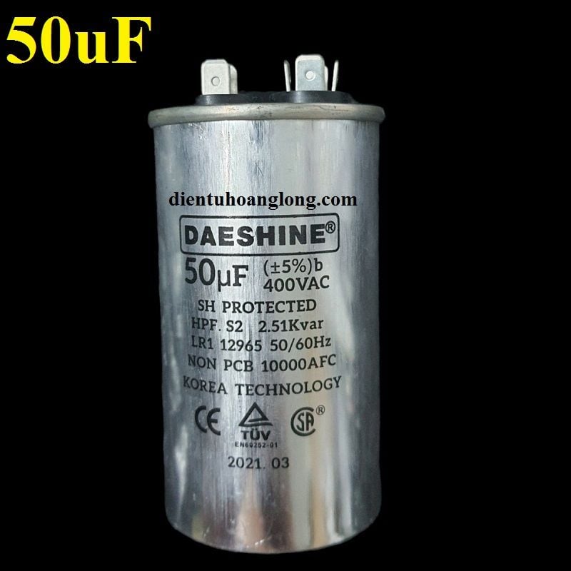 Tụ nhôm DAESHINE 50uF 400V