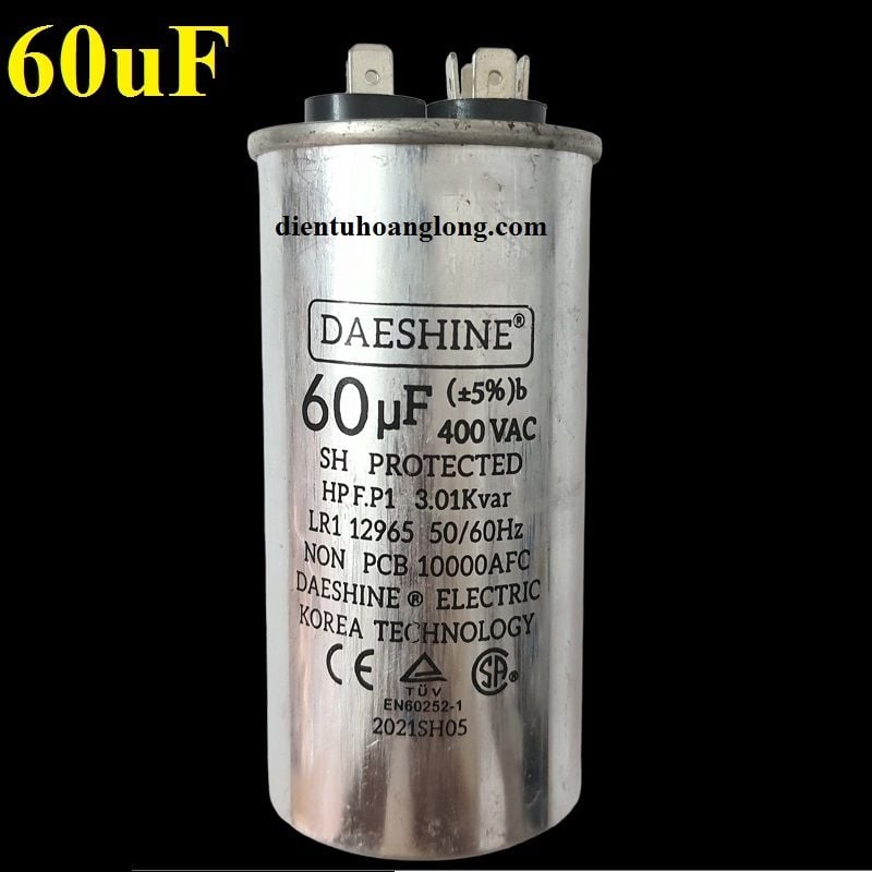Tụ nhôm DAESHINE 60uF 400V