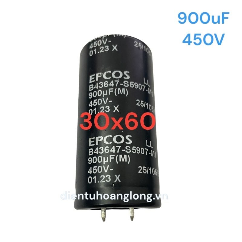 Tụ 900uF - 450V EPCOS mới (30X60)