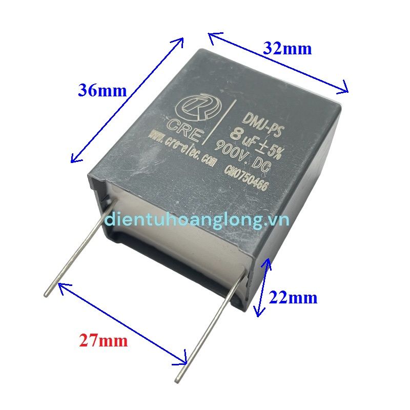 Tụ đứng 8uF 900V