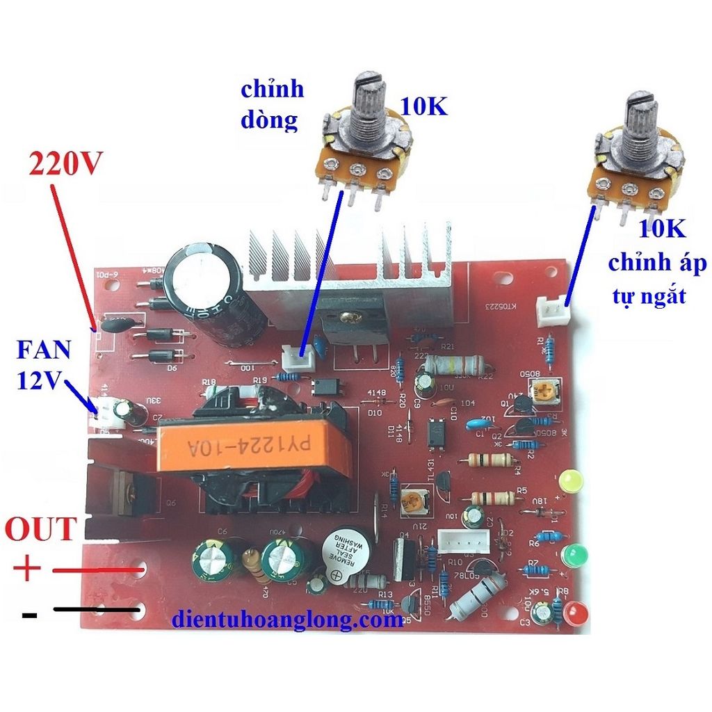 Mạch sạc 10A (có LCD) sạc Pin & Accu