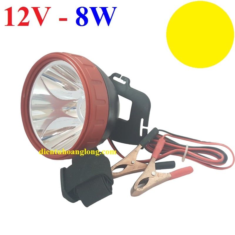 Đèn pin đội đầu kẹp bình 12V - 8W