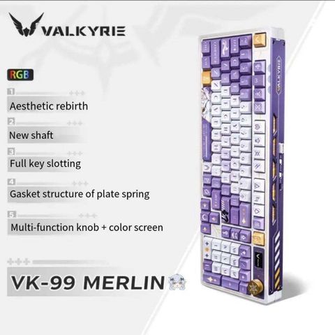 Bàn Phím Cơ VALKYRIE VK99 MERLIN - Trắng Tím