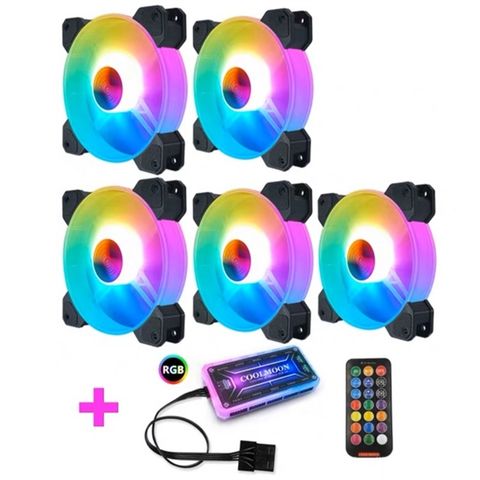 Bộ 5 Fan case Coolmoon Y1 RGB (Kèm 1 Hub + 1 Remote )