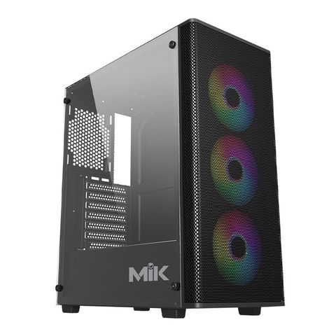 Vỏ Case MIK AION BLACK 3FA (ATX/Mid Tower/Màu Đen/3Fan ARGB)