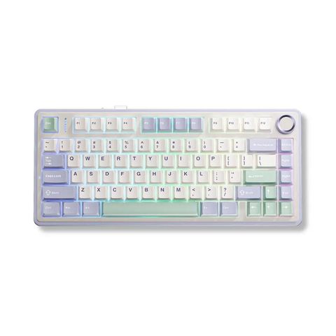 Bàn phím AULA F75 (Tím nhạt + Be + Xanh lá/ Grey Wood V3 Switch)