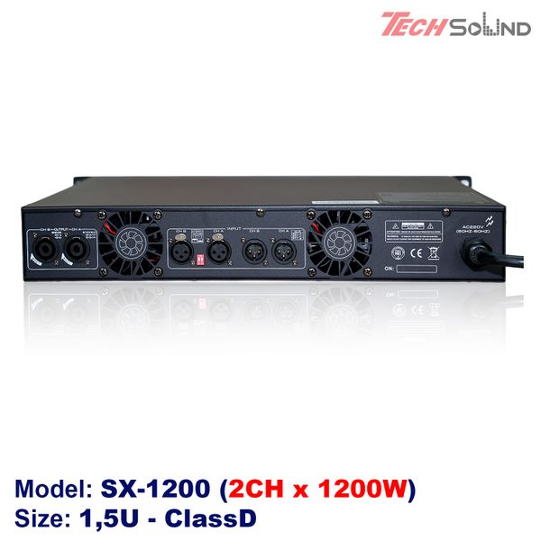 Cục đẩy 2 kênh ClassD Techsound SX1200 (New 2025)