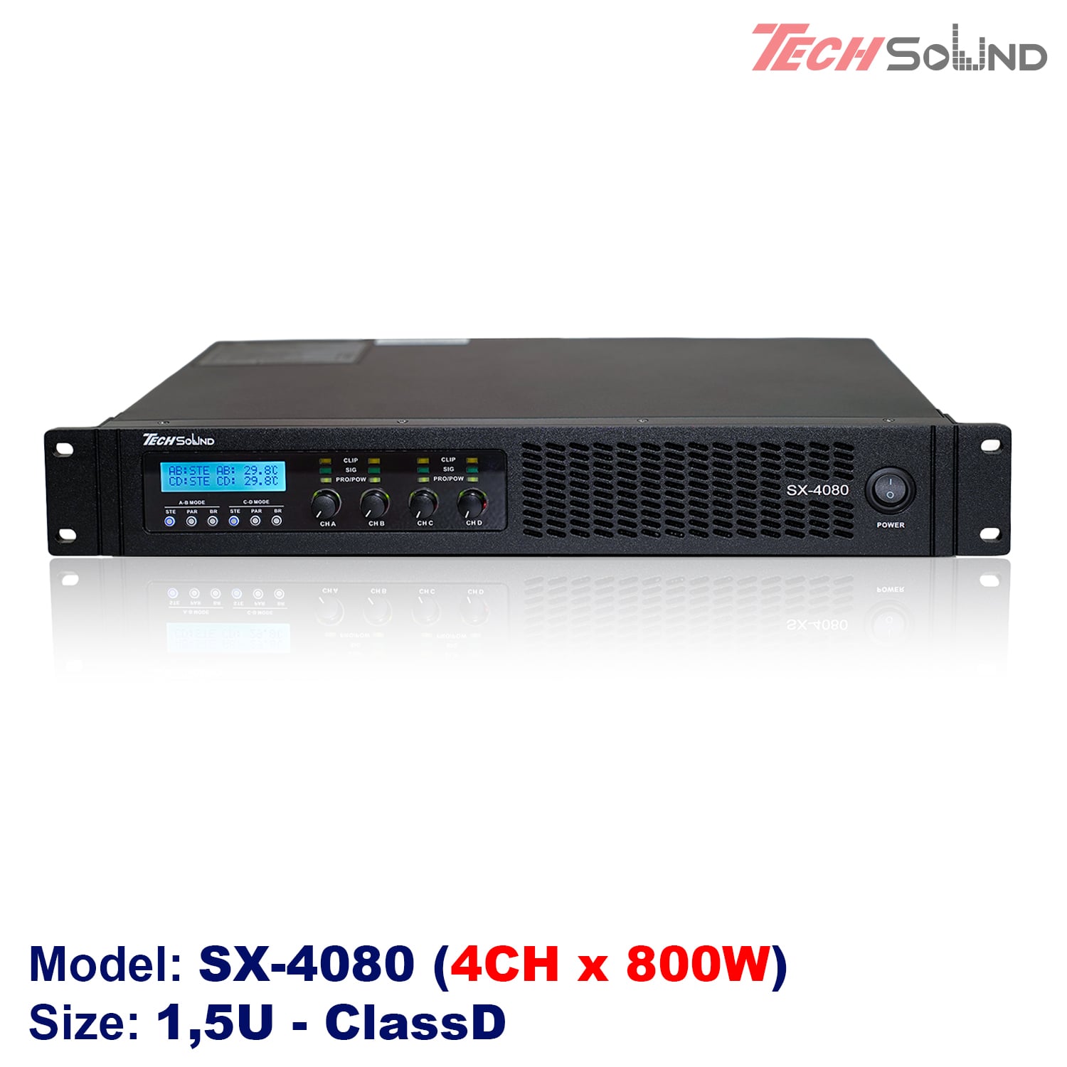 Cục đẩy 4 kênh ClassD Techsound SX4080