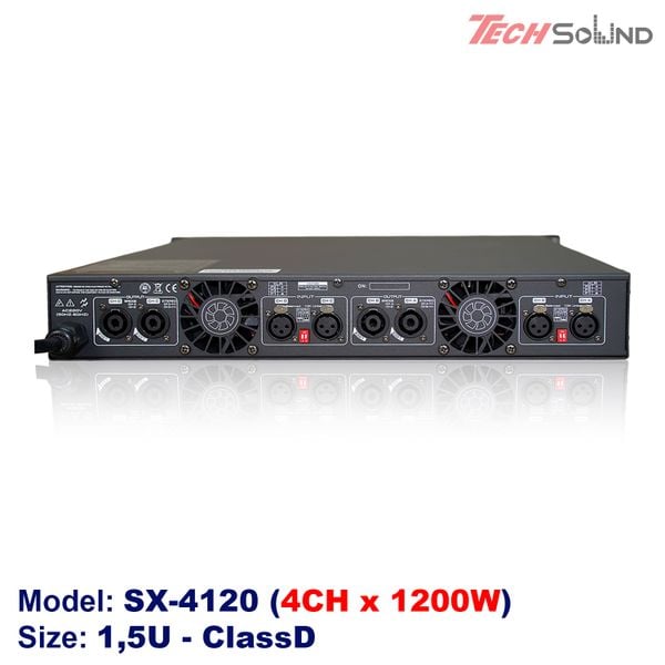 Cục đẩy 4 kênh ClassD Techsound SX4120 (New 2025)