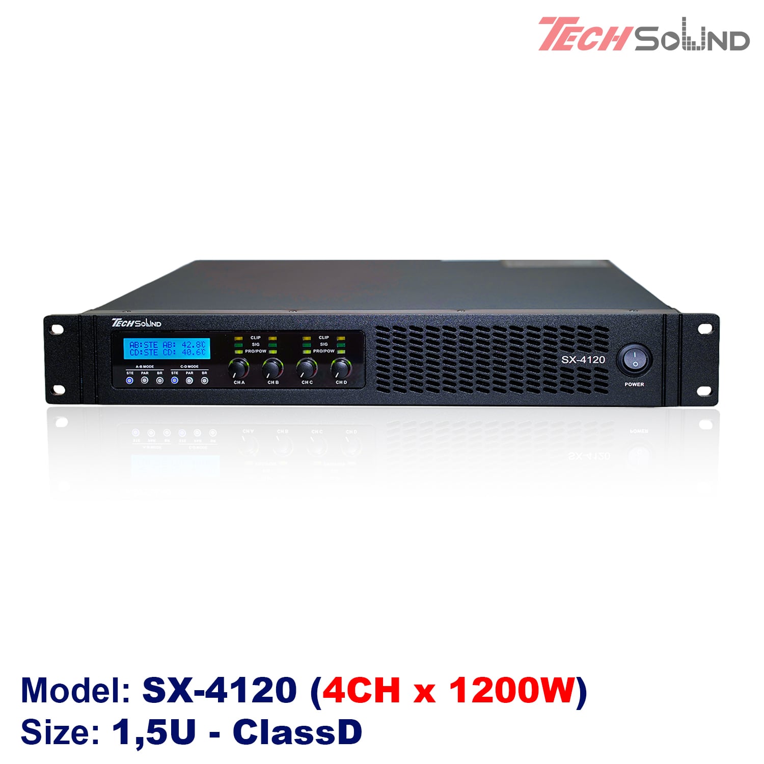 Cục đẩy 4 kênh ClassD Techsound SX4120 (New 2025)