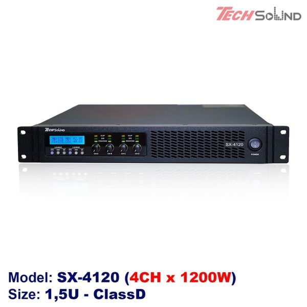 Cục đẩy 4 kênh ClassD Techsound SX4120 (New 2025)