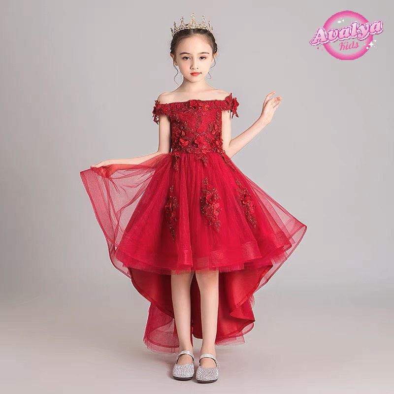 Váy công chúa bé gái / Váy tutu đỏ hoa hồng đỏ bướm | Lazada.vn